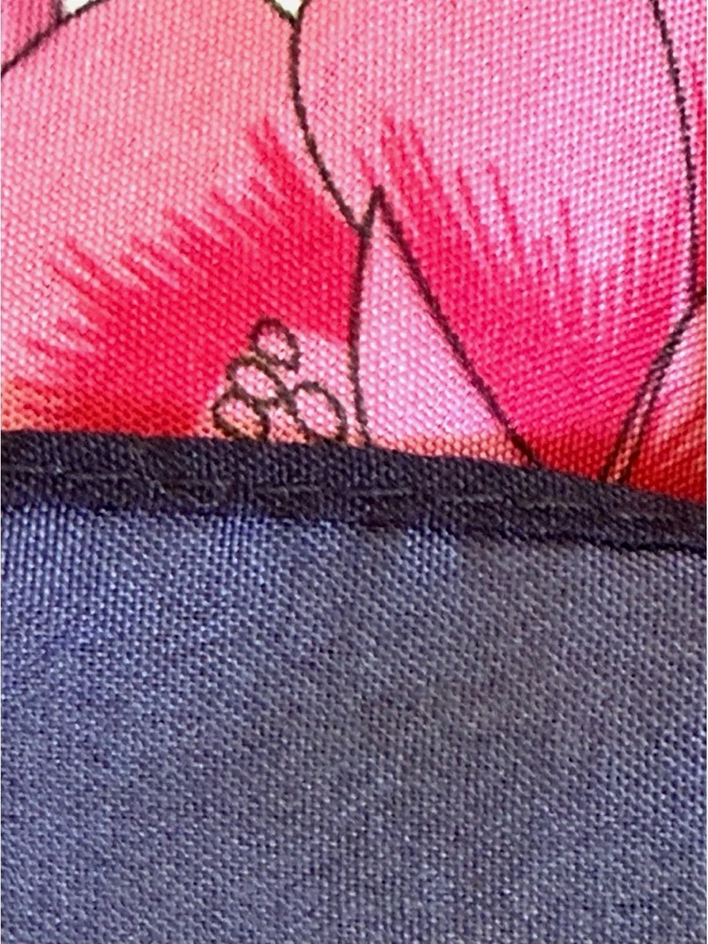 Floral Square Scarf Pink Navy Botanical 27 x 27 Rose Hydrangea Lily